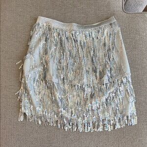 Amazon Silver Sequin Mini Skirt